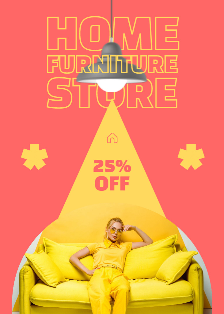 Ad of Home Furniture Store Flayer Modelo de Design