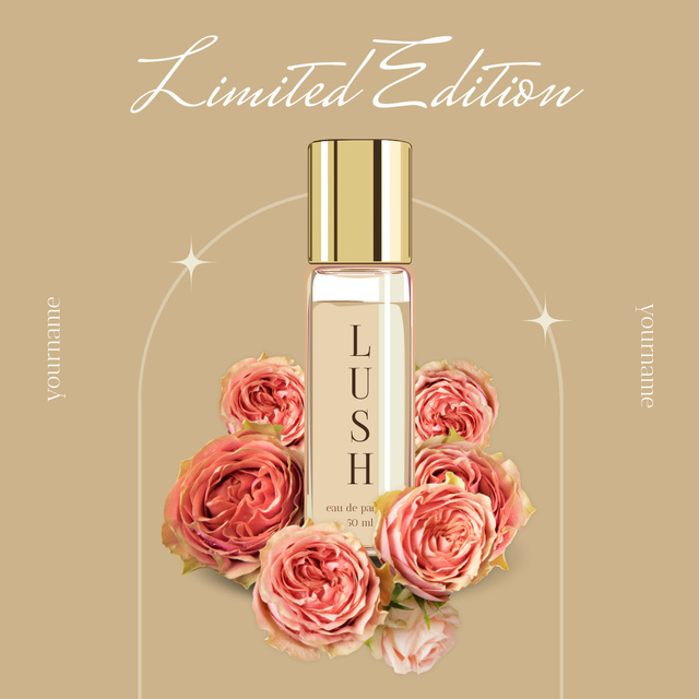 Limited Edition of Floral Perfume Instagram AD Design Template
