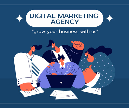 Platilla de diseño Digital Marketing Agency Services Facebook