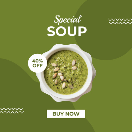 Ontwerpsjabloon van Instagram van speciale soep aanbieding