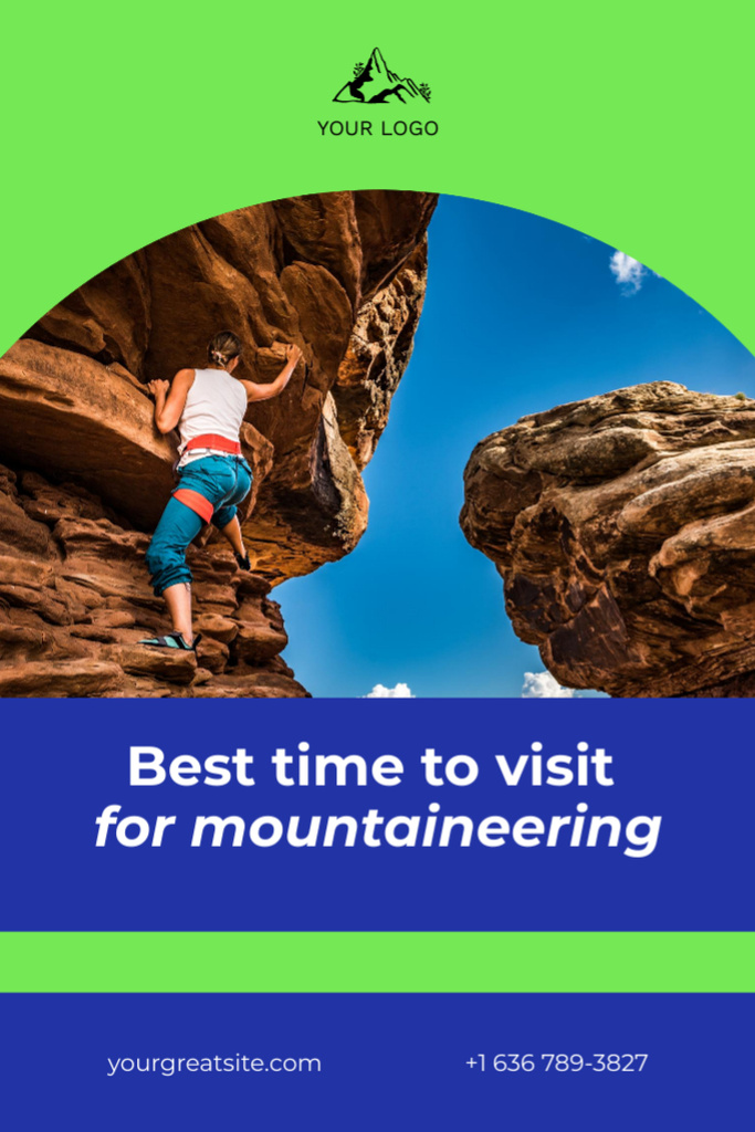 Challenging Climbing And Mountaineering Tours Promotion Postcard 4x6in Verticalデザインテンプレート