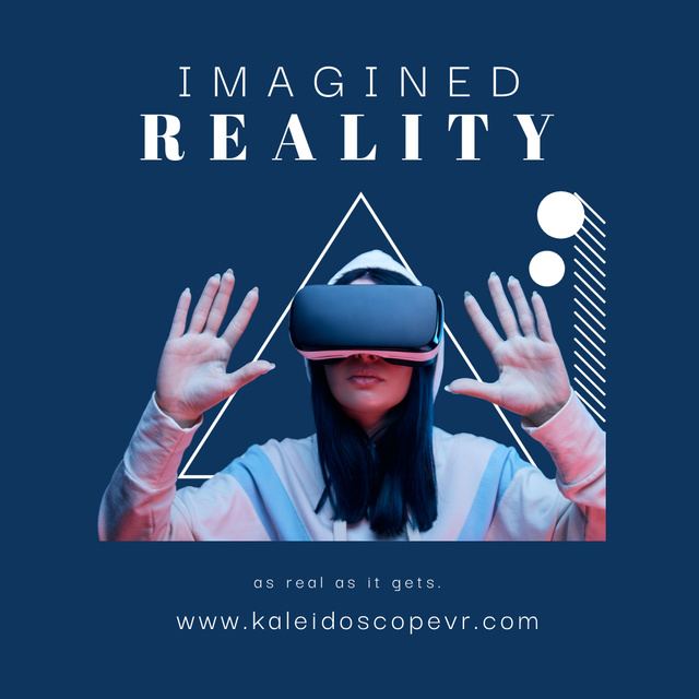 Ad of Imagined Reality with Woman in Glasses Instagramデザインテンプレート