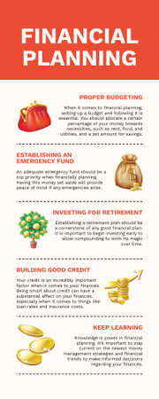 Pénzügyi tervezés pénztárca és pénz illusztrációjával Infographic tervezősablon