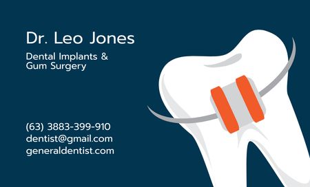 Offer of Dental Implant Services Business Card 91x55mm Design Template