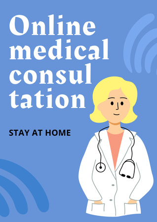 Ontwerpsjabloon van Poster van Online Medical Consultation