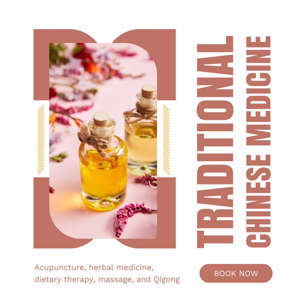 Traditional Chinese Medicine Remedies And Practices Offer LinkedIn post Design Template