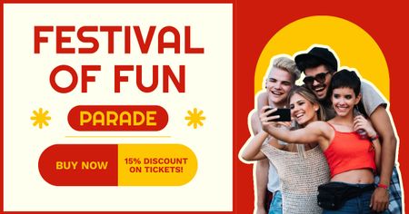 Stunning Festival Of Fun With Discount On Entry Facebook AD Design Template