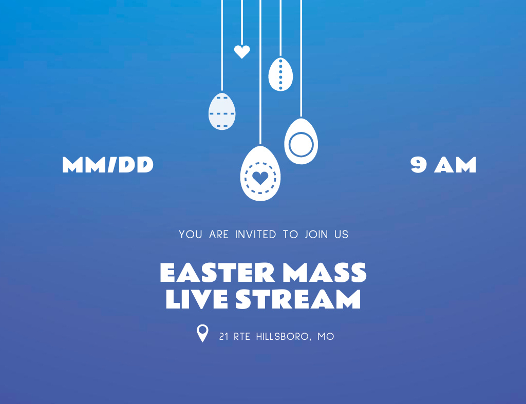 Easter Holiday Celebration Announcement Invitation 13.9x10.7cm Horizontal Πρότυπο σχεδίασης