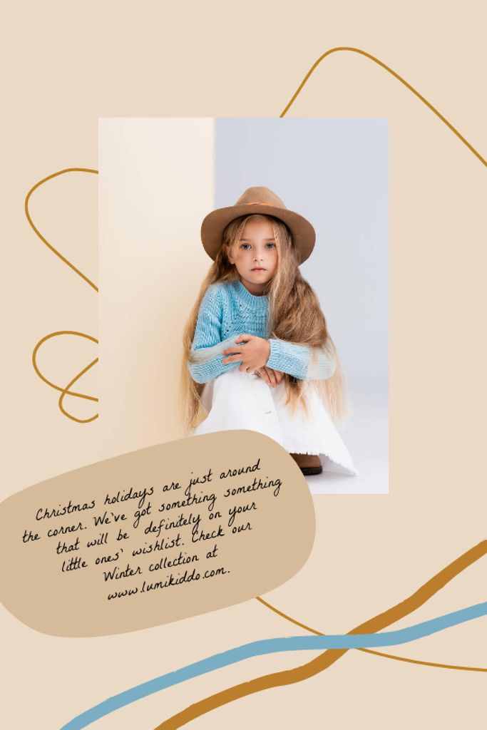 Template di design Kids' Clothes ad with smiling Girl Tumblr