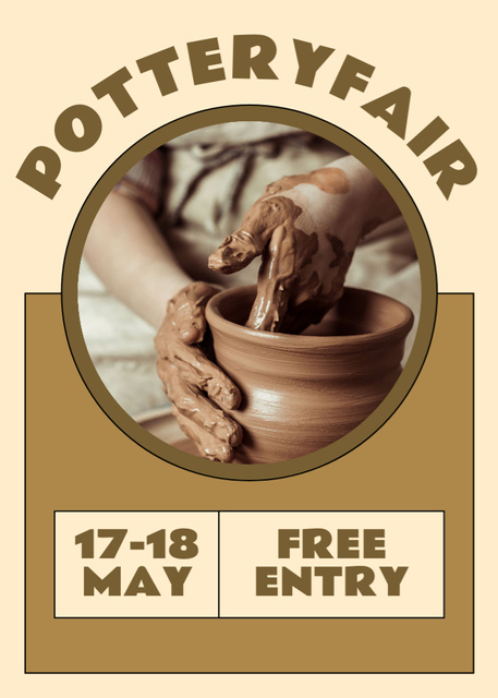 Plantilla de diseño de Pottery Fair Announcement With Free Entry Flayer 