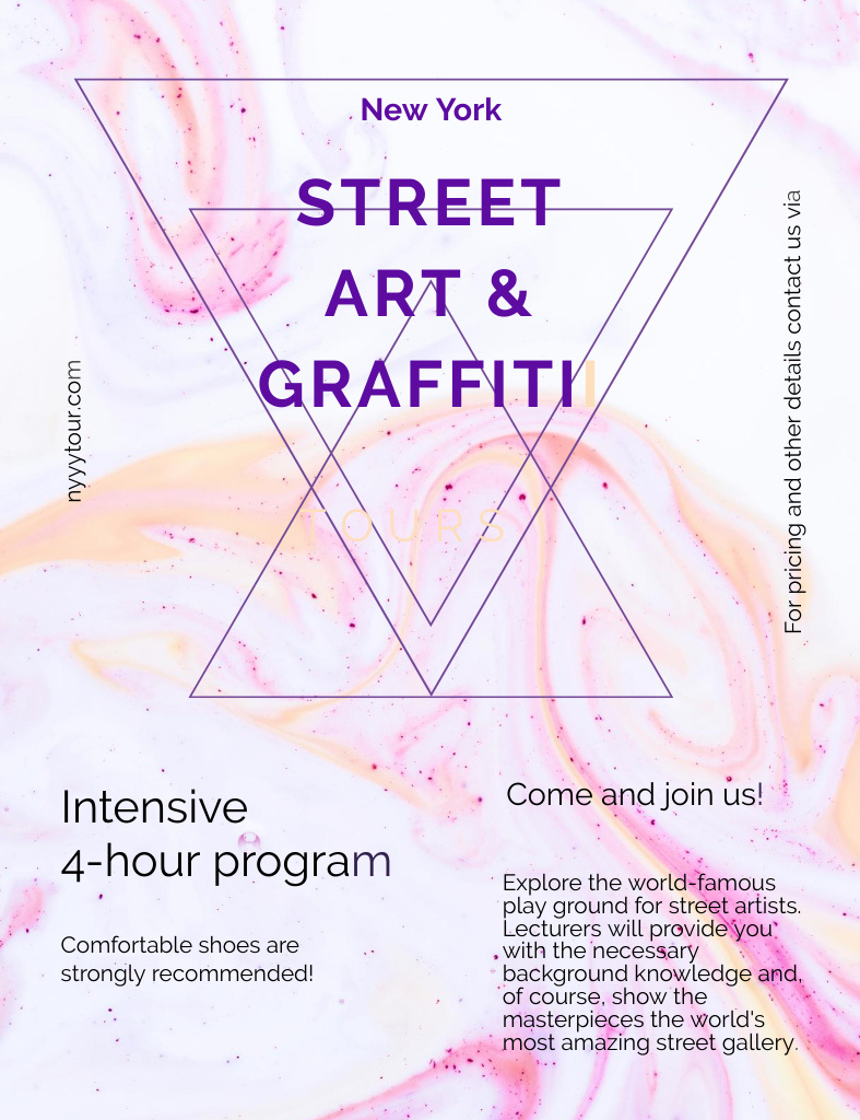 Graffiti And Street Art Tours Promotion Invitation 13.9x10.7cm – шаблон для дизайну