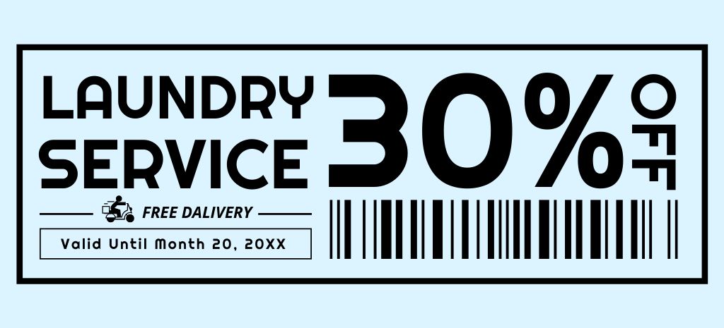 Laundry Services with Discount Coupon 3.75x8.25in Šablona návrhu