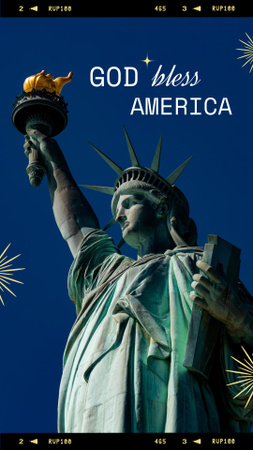 USA Independence Day Celebration with Majestic Statue of Liberty TikTok Video Design Template