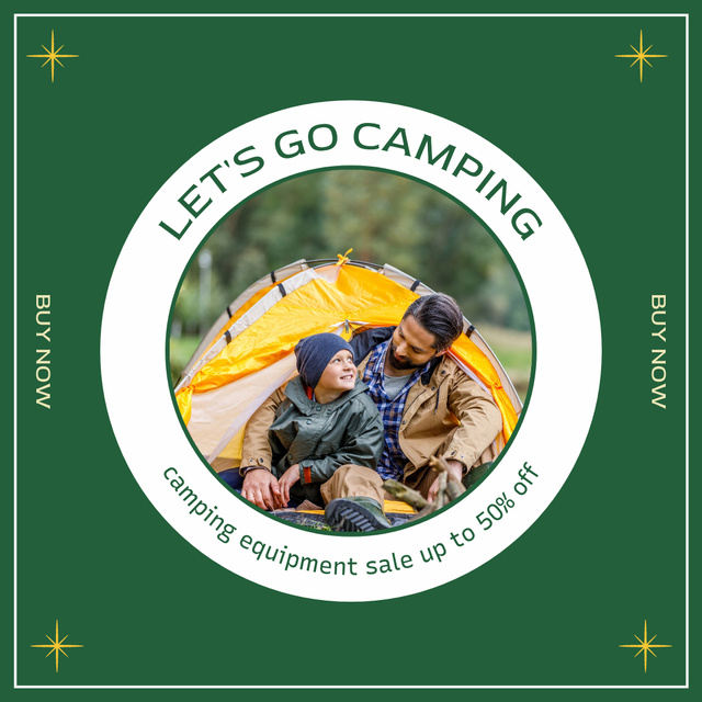 Ontwerpsjabloon van Instagram AD van Camping Equipment Sale Ad