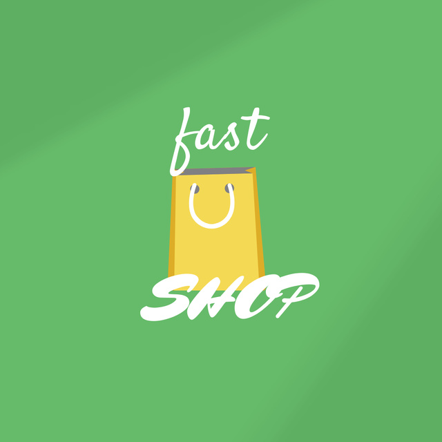 Store Emblem with Shopping Bag Logo Tasarım Şablonu
