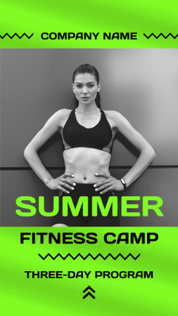 acampamento de fitness de verão Instagram Story Modelo de Design