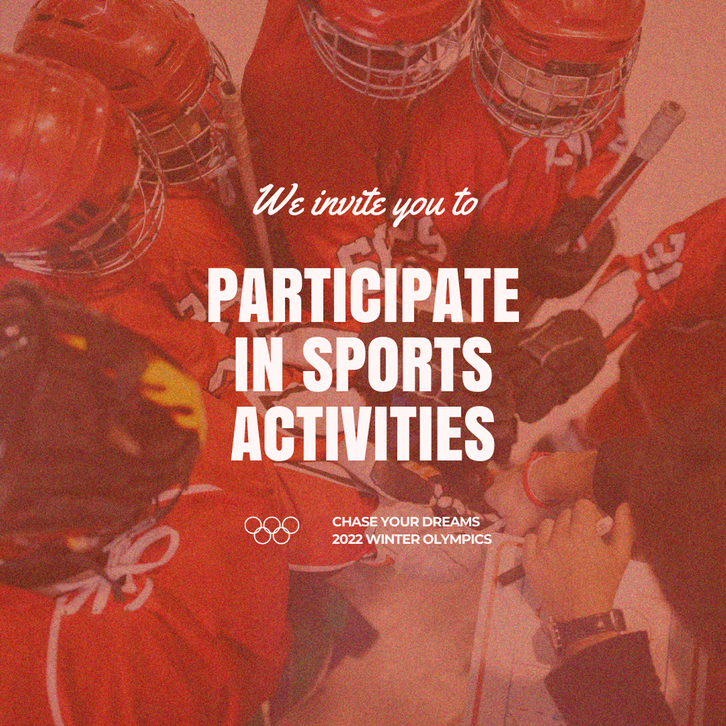 Designvorlage Olympic Games Announcement with Hockey Players für Instagram