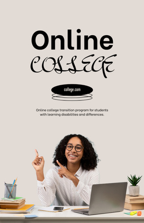 Online College Courses Offer Flyer 5.5x8.5in Šablona návrhu