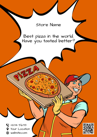 Plantilla de diseño de La mejor oferta de pizza del mundo Poster 