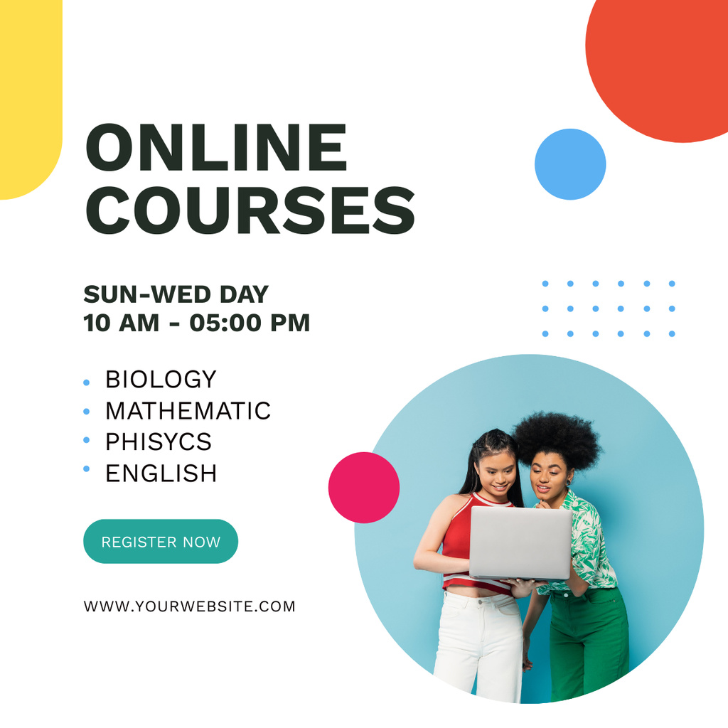 Online School Courses LinkedIn post tervezősablon