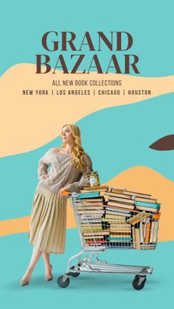 Platilla de diseño Books Sale Announcement with Woman Instagram Story