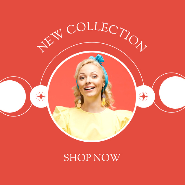 Designvorlage New Retro Fashion Collection Red für Instagram