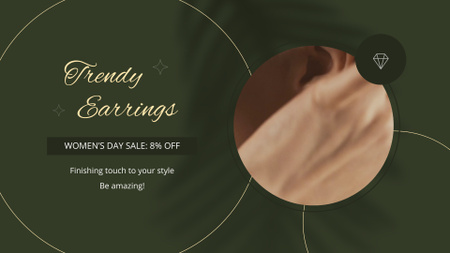 Beautiful Earrings With Discount On Women's Day Full HD video Design Template