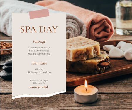 Spa Salon Offer Skincare Products and Soap Facebook Design Template