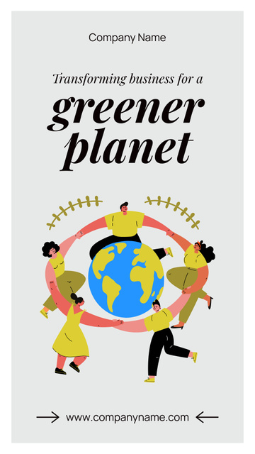 Plantilla de diseño de People Standing Around Planet Earth Mobile Presentation 