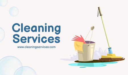 Ontwerpsjabloon van Business card van Cleaning Services Ad