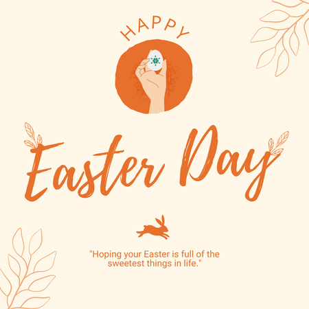 Platilla de diseño Congratulations on Easter on White Instagram