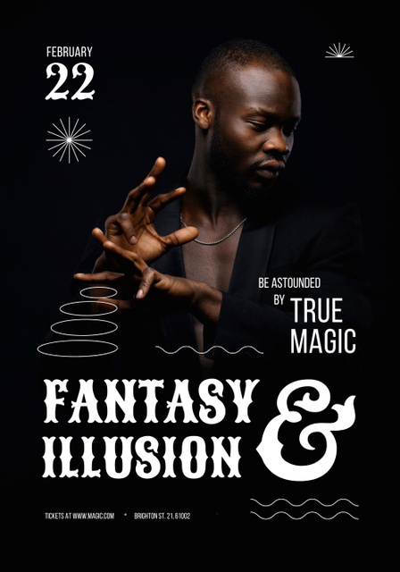 Ontwerpsjabloon van Poster 28x40in van Circus Show Announcement with Professional Magician