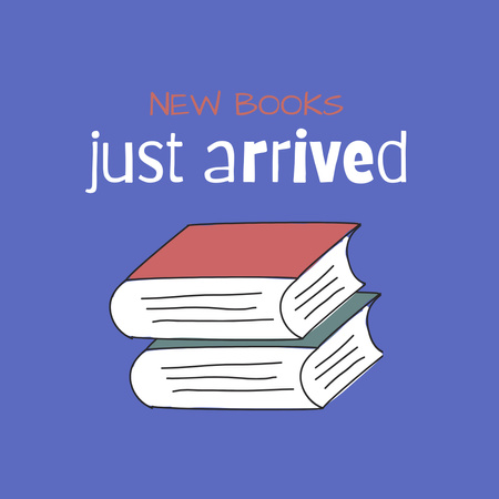 New Books Sale Announcement with Illustration Animated Post Design Template