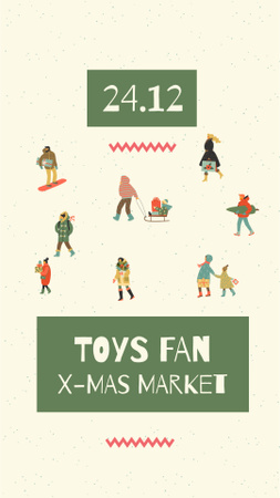 Christmas Market Announcement Instagram Story Tasarım Şablonu