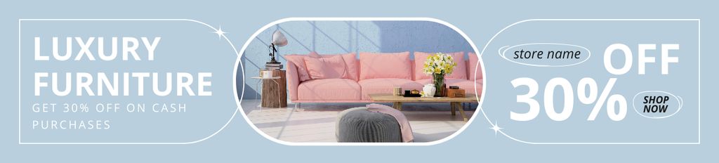 Luxury Furniture Blue Ebay Store Billboard tervezősablon
