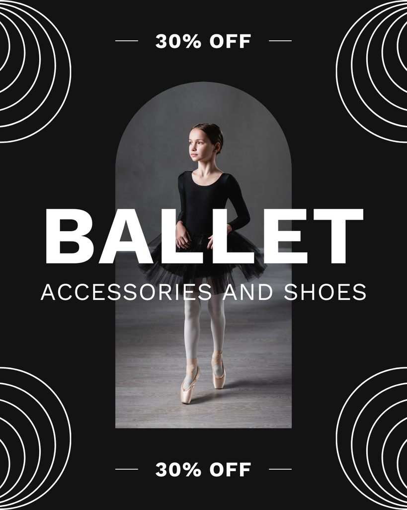 Accessories and Shoes for Ballet Instagram Post Vertical Tasarım Şablonu