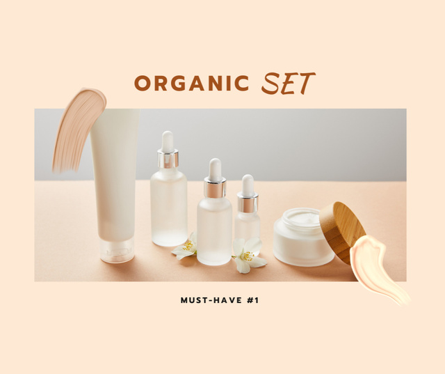Plantilla de diseño de Organic Cosmetics Kit Offer Facebook 