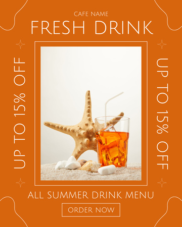 Fresh Summer Drink Instagram Post Vertical Design Template