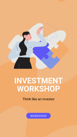Investment Workshop ad with Businesswoman Instagram Story Design Template