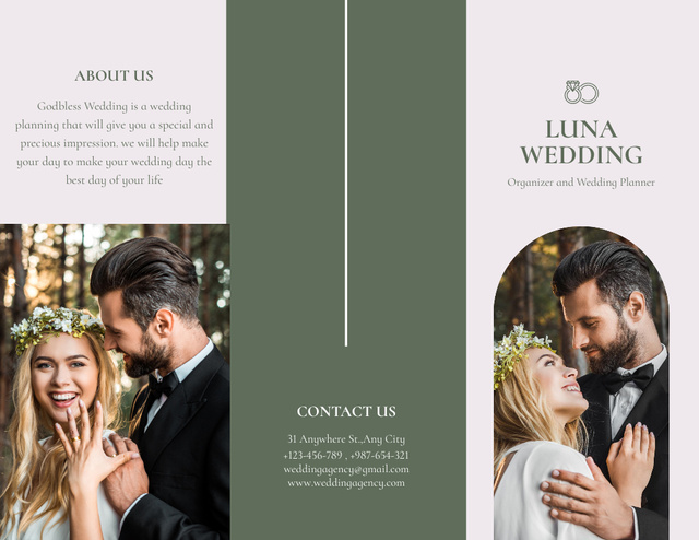 Wedding Planner Agency Ad Brochure 8.5x11inデザインテンプレート
