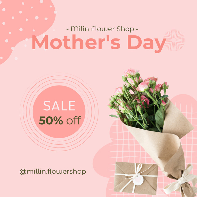 Template di design Mother's Day Sale in Flower Shop Instagram