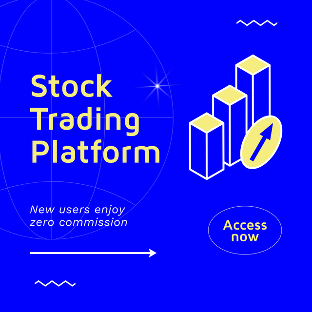 Access to Stock Trading with Zero Commission for New Users Animated Postデザインテンプレート