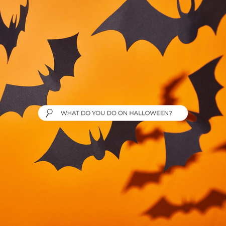Flying Bats for Halloween Instagram Design Template
