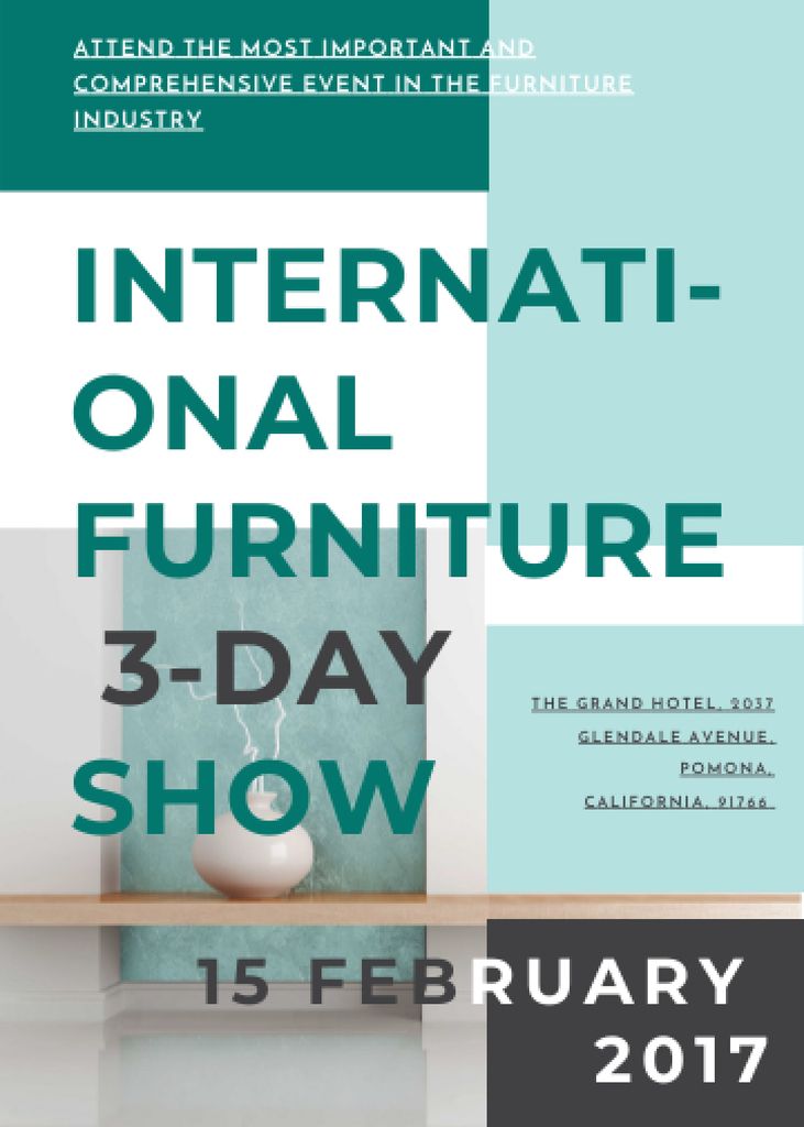 Template di design Furniture Show announcement Vase for home decor Flayer