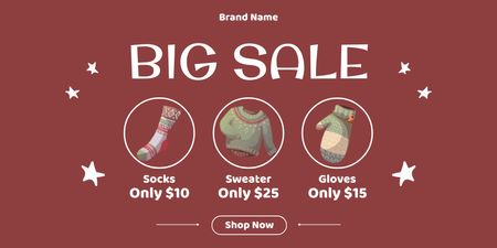 Winter Accessories Promotion Twitter Design Template