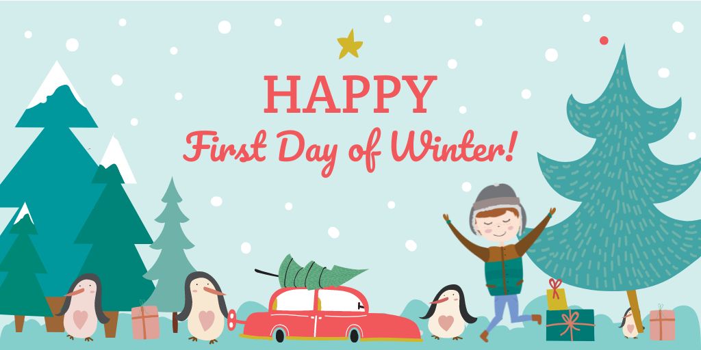 Happy first day of Winter Twitter – шаблон для дизайна