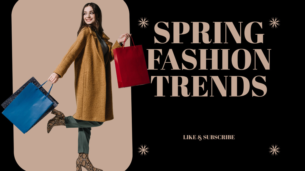 Offer Spring Fashion Trends for Women Youtube Thumbnail Design Template
