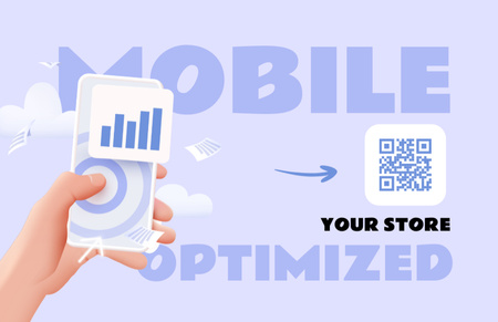 Mobile Application for Work Optimization Business Card 85x55mm – шаблон для дизайна