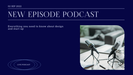 Platilla de diseño New Episode of Podcast about Design and Startups Youtube Thumbnail