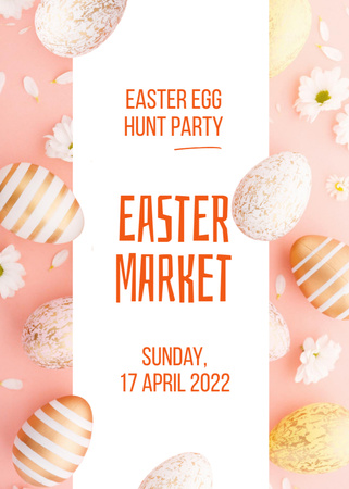 Easter Holiday Market Announcement Flayer Design Template